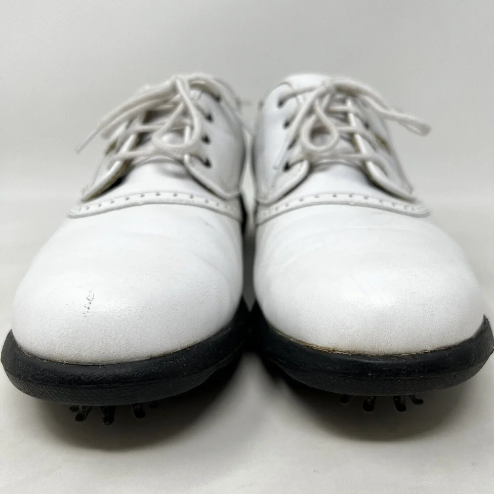 FootJoy Dryjoys sz 8.5 M White Fold Of Honor Leather Saddle Golf Shoes